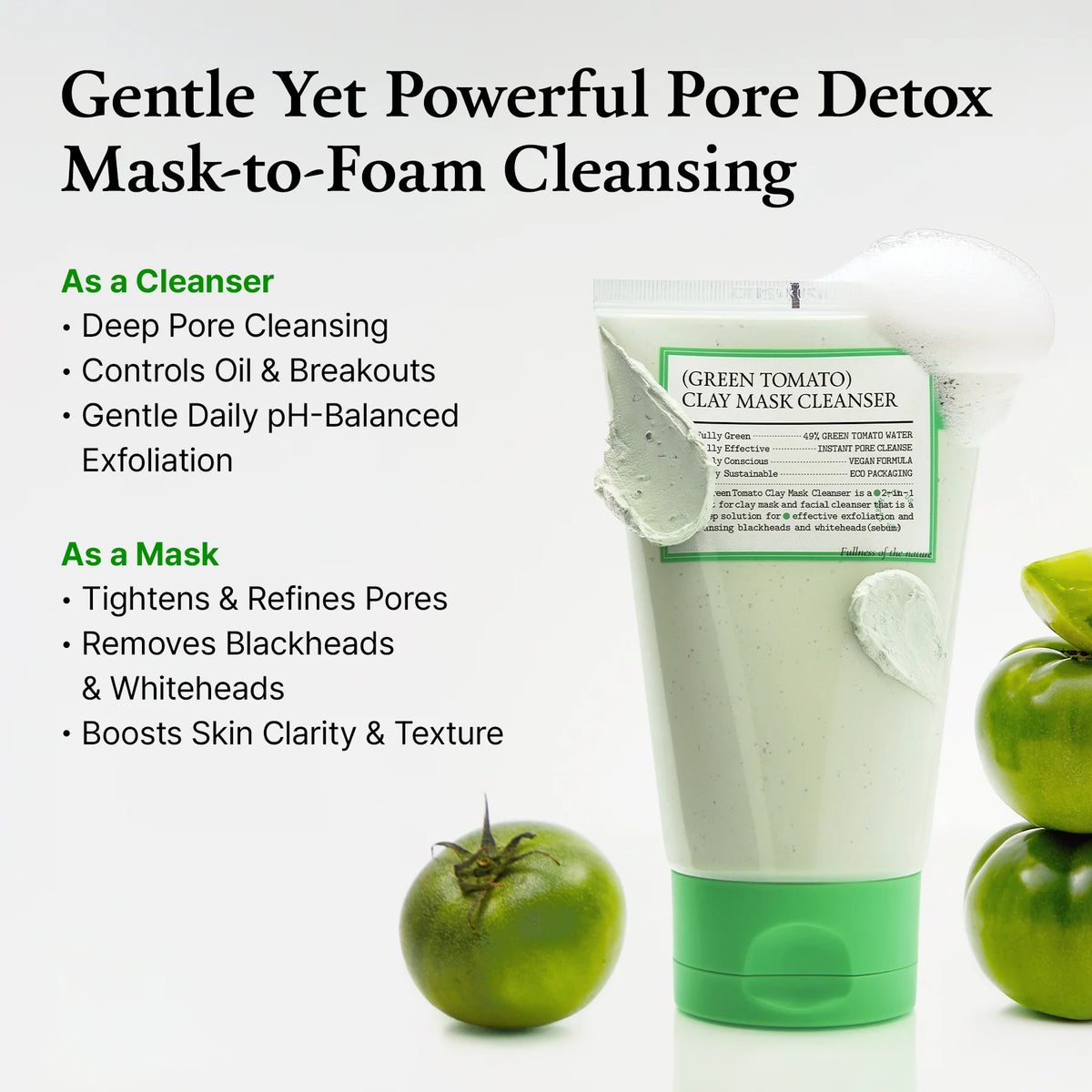 FULLY - Mascarilla y Limpiador de Arcilla Facial Tomate Verde