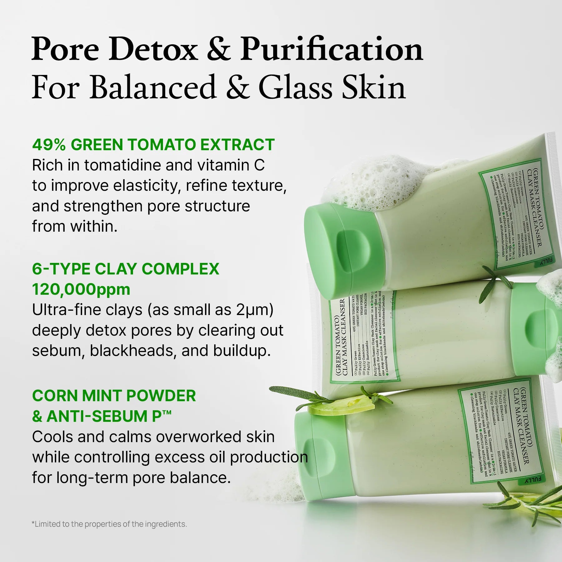 FULLY - Mascarilla y Limpiador de Arcilla Facial Tomate Verde