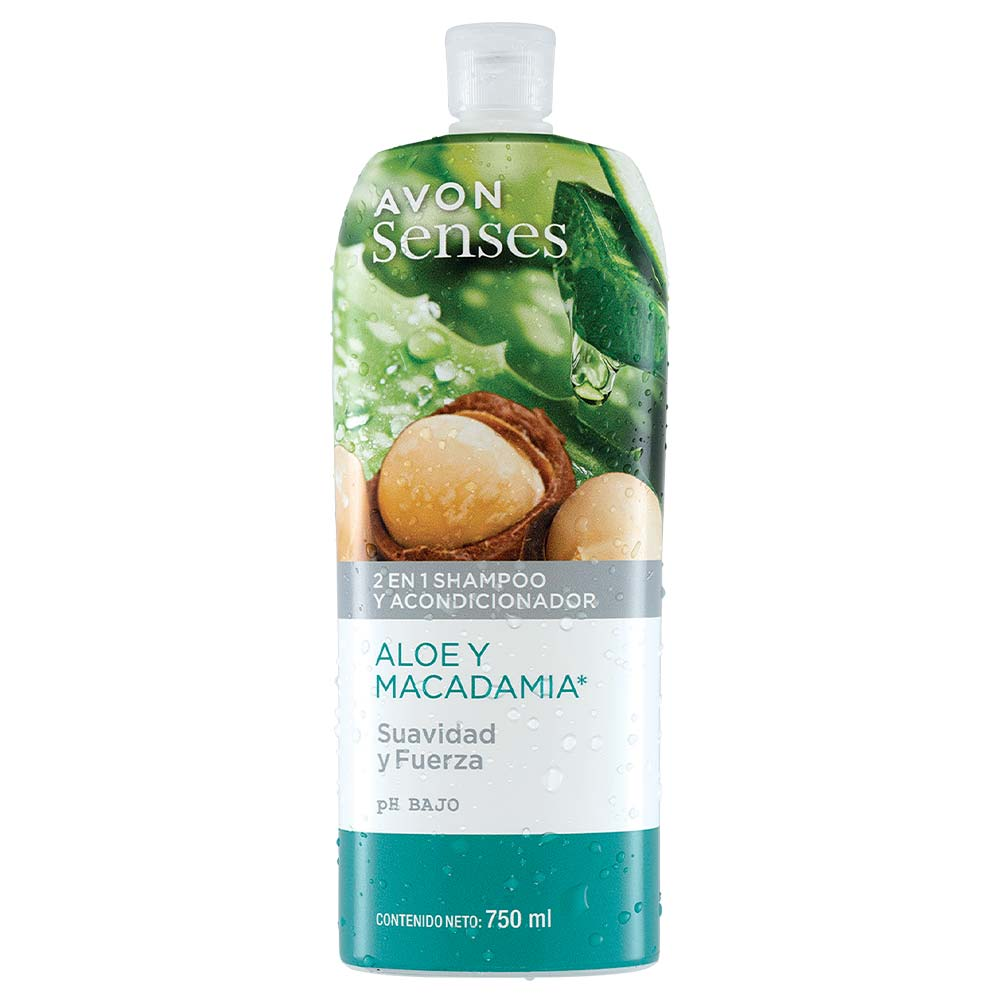 Avon Senses 2 En 1 Aloe y Macadamia 750 ml