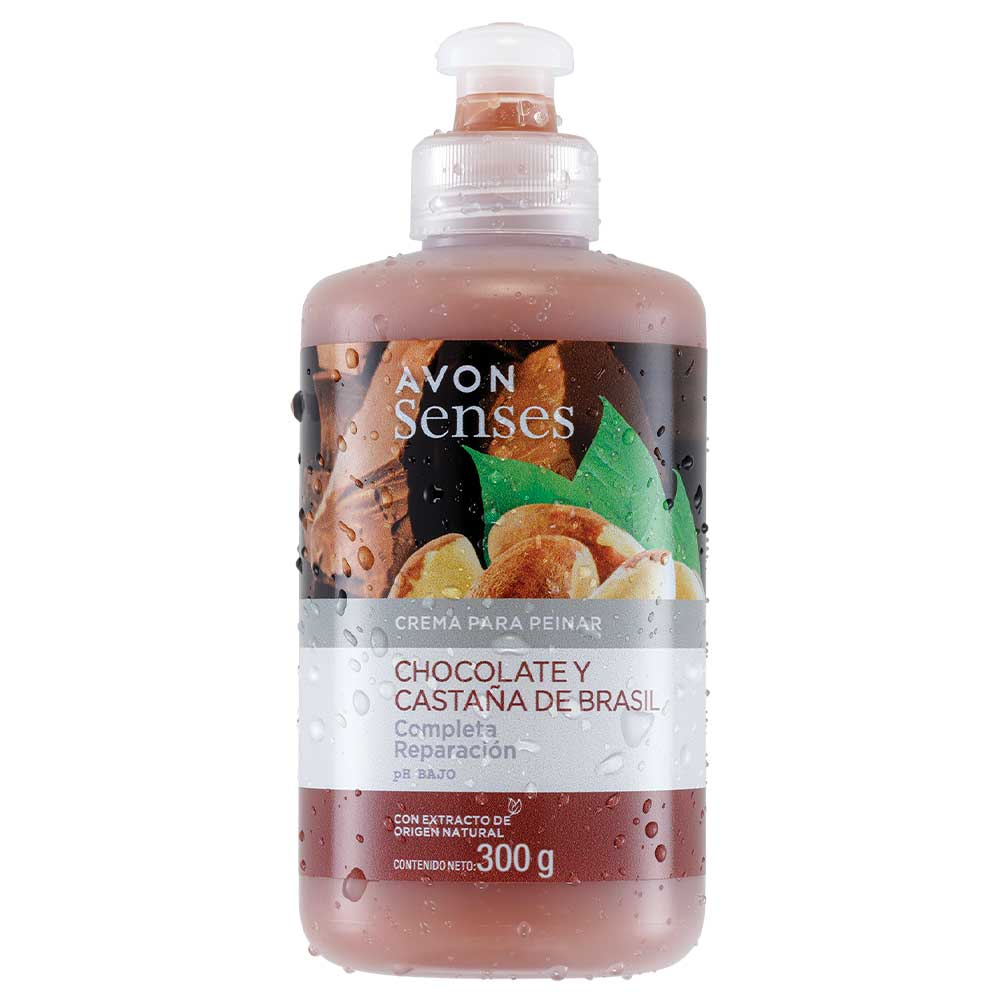 Avon Senses Crema Para Peinar Chocolate y Castaña De Brasil 300 g