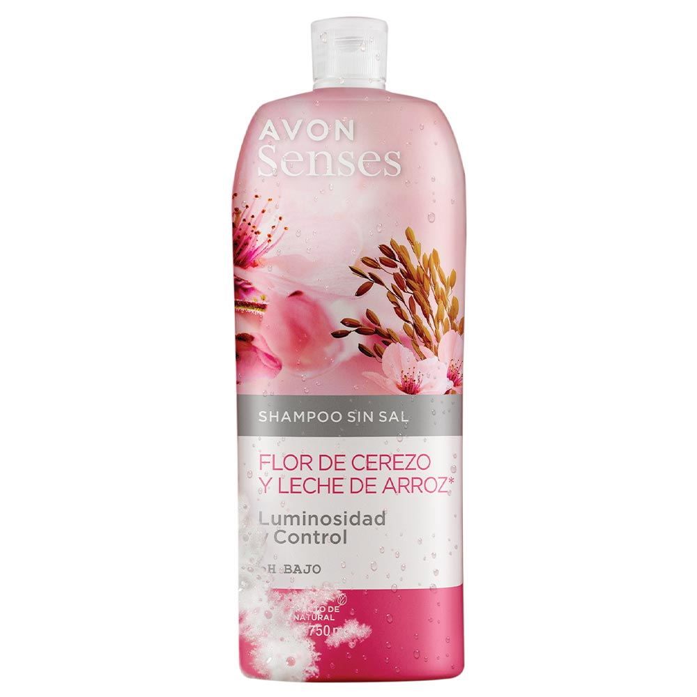 Avon Senses Shampoo Flor De Cerezo Y Leche De Arroz 750 ml