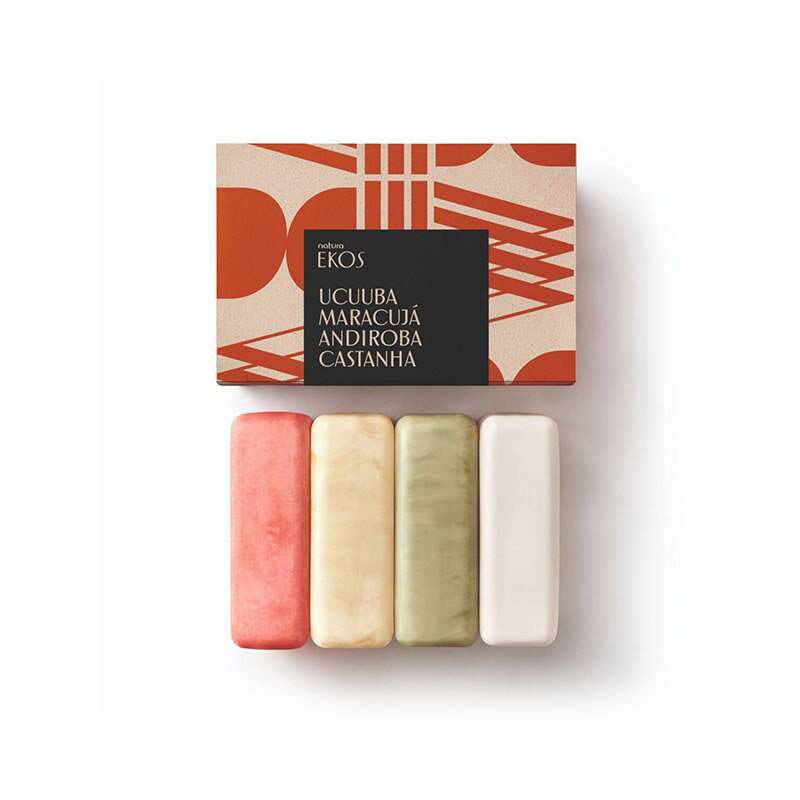 Jabones en barra puro vegetal cremosos Caja x 4  de 100 g EKOS