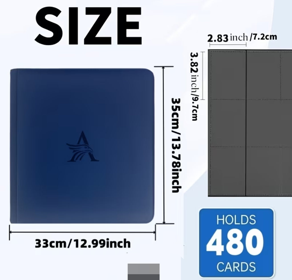 Binder Standar 4x3, con cierre y para 480 cartas.