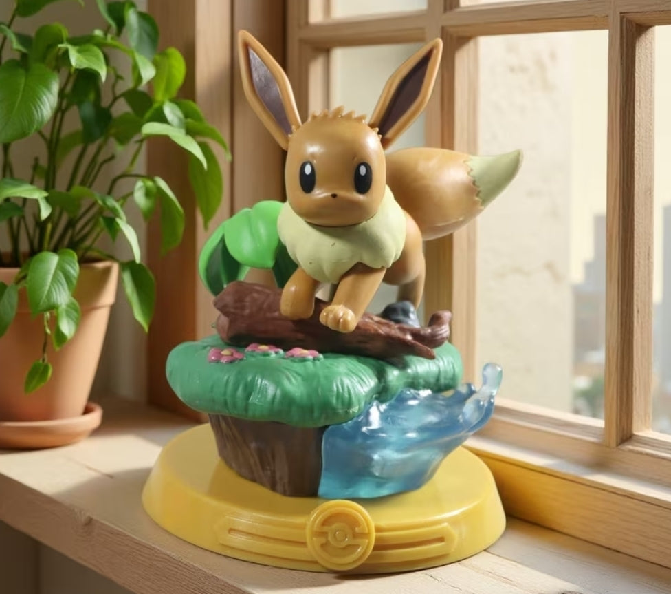 Figura de Eevee en bosque