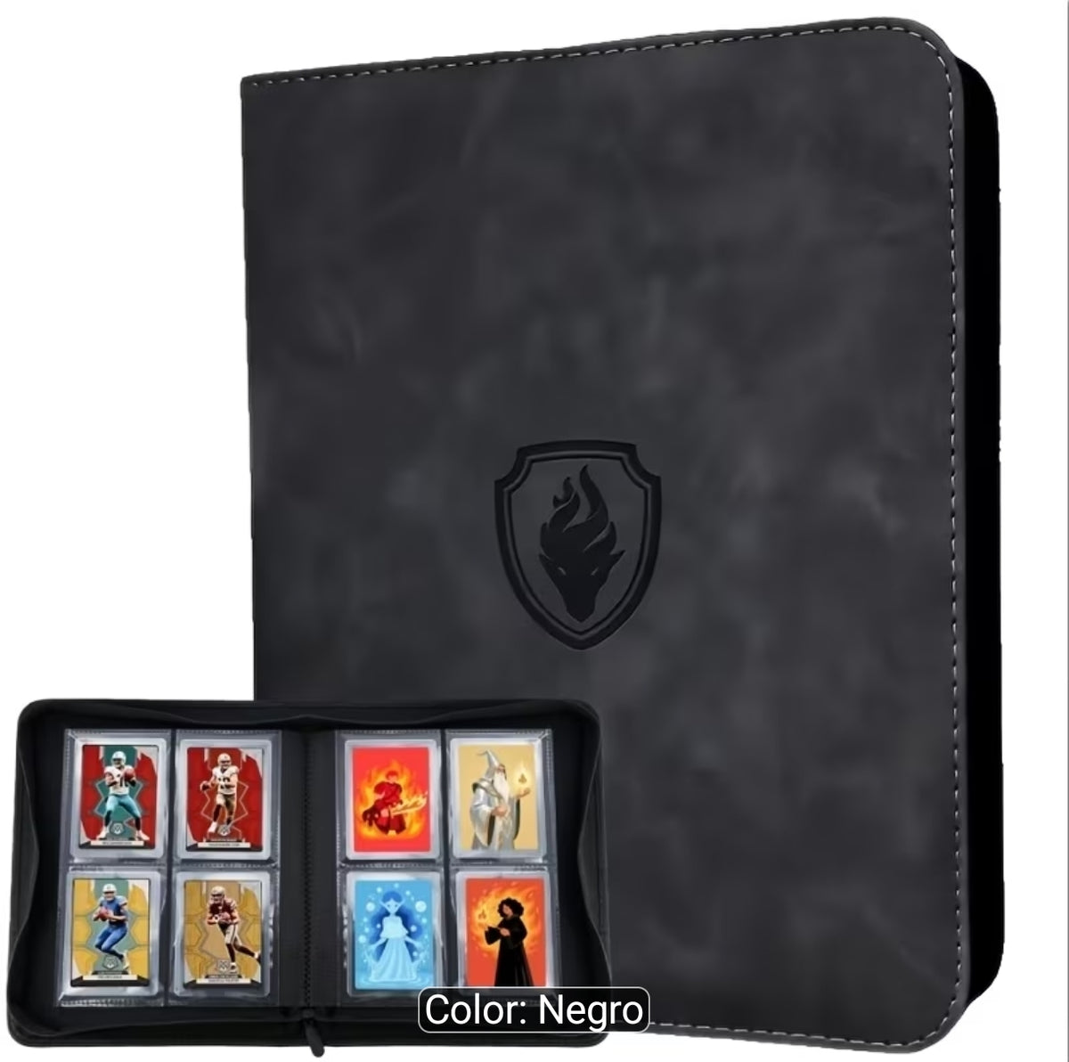 Binder Top Loader 2x2, con cierre y para 128 cartas.